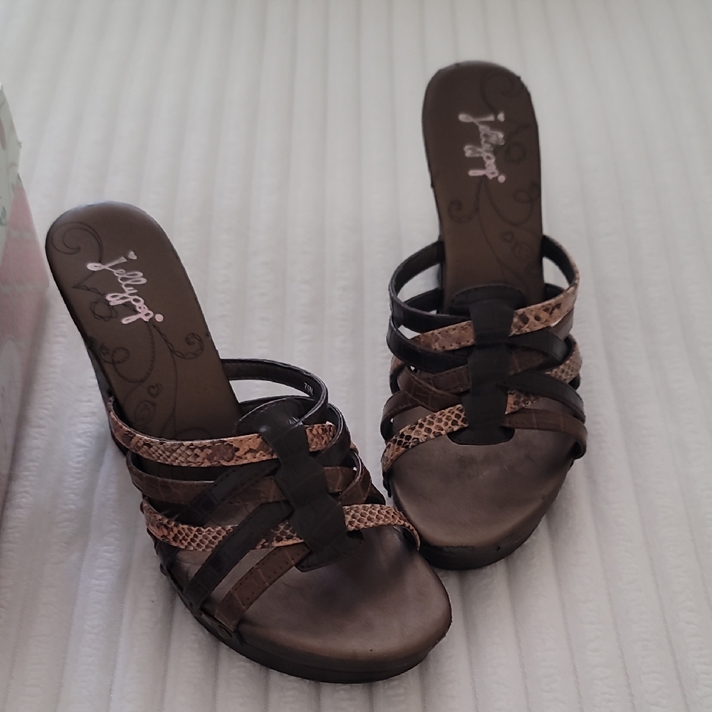 Brown Snakeprint Women's Sandals